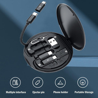 Kit adaptateur chargeur de voyage boîte circulaire 6 en 1 câble adaptateur USB C vers USB adaptateur de charge multi-USB pour voyage vente en gros