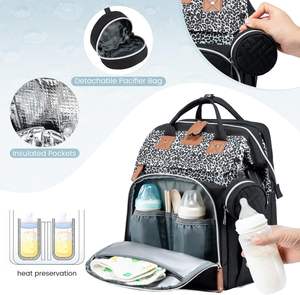 Mochilas de Pañales de Viaje de Moda con Cambiador, Bolsas de Pañales Multiusos para Bebé - Product Image 4