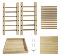 Mangeoire à foin pour lapin en bois massif inachevé Rectangle Boîte à nourriture en bambou Mangeoire pour lapin pour petit animal en gros