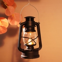 Bougie électronique LED rétro en forme de cheval, portable, pour le camping, noir/blanc, blanc chaud, décoration d'ambiance de Noël