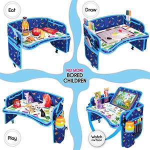 Échantillon gratuit de siège arrière de voiture pour enfants plateau de jeu de voyage table de siège de voiture multifonction pour tout-petits peinture portable pour enfants - Product Image 2
