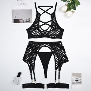 Ensemble de Lingerie en Maille Transparente Couleur Unie Nouvelle Collection – Soutien-Gorge et Culotte Creuxsés 3 Pièces – Offre Spéciale - Product Image 6