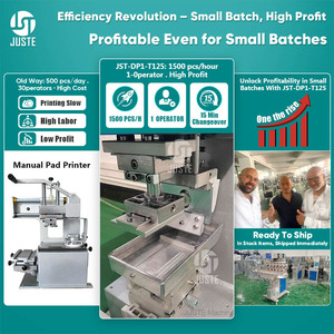 Máquina de impresión por almohadilla de escritorio de 1 color Impresora de almohadilla de línea de modelo de flujo transversal único con eje de soporte de anillo de cerámica de materiales PLC - Product Image 2