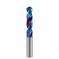 Outils de perçage en métal CNC 3XD 5XD Revêtement nano-bleu HRC65 Forets hélicoïdaux en carbure de tungstène pour l'acier inoxydable
