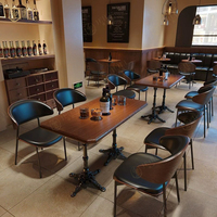 Vente en gros de meubles modernes de restaurant, ensemble de canapés, table et chaises en bois pour café, bar, club, banquette pour projet