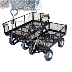 Chariot utilitaire en métal robuste OEM, 1110x520x1015mm, 4 roues, pliable, chariot à outils, chariot de jardin extérieur - Product Image 5