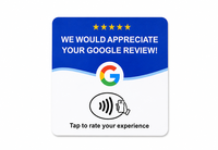 Plaque de table en acrylique NFC multilingue haute fréquence : Tappez pour scanner, affichage QR pour cartes de visite et avis de restaurant