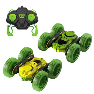 KUNYANG 2 car 1:24 durable qualify creative design children 2.4G battery remote control car florid rolling crazy rc stunt toys