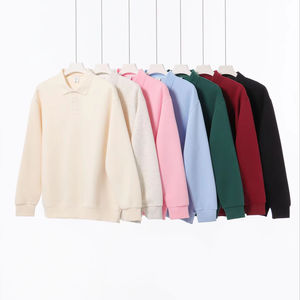 H5492 recién llegados al por mayor personalizado 350 gramos de algodón mezcla Polo cuello sudaderas Unisex sudaderas - Product Image 1