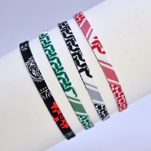Factory Made in China Width 0.5cm Simple Style Design Palestine Ribbon Braided <b>Bracelets</b> Accessories Arabic Scarf Style - Product Image 1