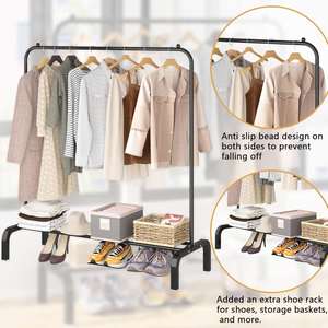 Modern Minimalist Adjustable Height Metal Living Room Coat <b>Rack</b> with Single Pole Design - Product Image 4