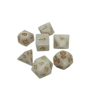 Oem accept custom d d polyhedral dice set rpg colorful opaque dice with custom colored digital dice for casino table board game