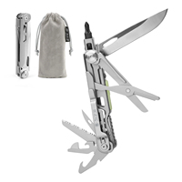 Couteau multifonction EDC Xhandle MT-64 12-en-1 avec lame de scie en acier 7Cr17, ciseaux 440A, jeu d'embouts de tournevis et tige de ferrocérium pour affûtage