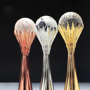 Gold Silver Bronze Resin <strong>Globe</strong> <strong>Golf</strong> Football <strong>Ball</strong> Event Crystal Trophy Award MH-NJ0564 - Product Image 4