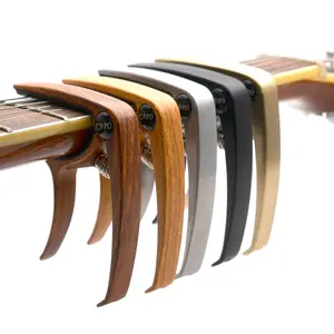Capo multifuncional para guitarra eléctrica acústica, diseño único de color madera, de aleación, con tirador de Pin