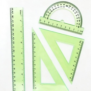Juego de Reglas de Papelería de Colores para Estudiantes, 4 Piezas, con Regla Recta, Regla Triangular y Transportador, Ideal para Estudiantes Escolares - Product Image 5