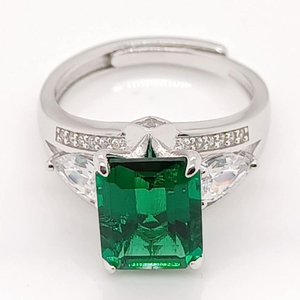 Cushion Cut 2.9ct Lab Grown <b>Emerald</b> <b>Ring</b> Elegance Jewelry in S925 <b>Silver</b> <b>Emerald</b> Wedding Engagement <b>Rings</b> - Product Image 1