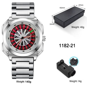 New <b>Unique</b> Design Watch Men Stainless Steel Alloy Watch Square Large Dial Watch Custom Logo Casino Roulette Men's Watch - Product Image 2