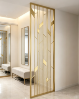 Paravent d'intérieur en métal Art Déco avec découpe laser, design imperméable pour salon, entrée, villa et appartement