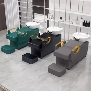 X Modern Design Beauty Salon <b>Shampoo</b> Backwash Unit Sink Station Tilting Ceramic Sink Adjustable Seat Hair Bathroom Hospital Park - Product Image 1