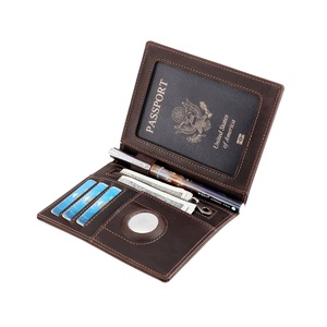 Crazy Horse Real Leather Vintage Passport Holder Anti-Scan RFID ID Card Holder for Credit Card Business Card Work Card Locator - Product Image 5