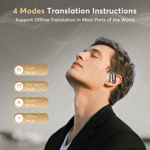Auricolari per Traduzione AI in 133 <span class=keywords><strong>Lingue</strong></span> V5.4, Modalità Smart 4-in-1, Schermo Touch, Traduzione in Tempo Reale, Compatibili con iOS e Android - Product Image 3