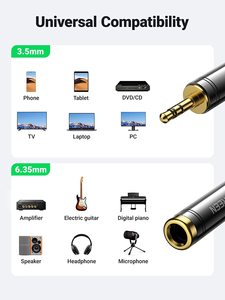 Adaptador de <span class=keywords><strong>cable</strong></span> de audio estéreo UGREEN AV68 de 3.5mm macho a 2 RCA hembra, adaptador RCA chapado en oro, adaptador de <span class=keywords><strong>cable</strong></span> para auriculares - Product Image 4