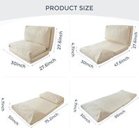 Housse lavable canapé compressé extra épais et long canapé-lit pouf lit canapé-lit pliant matelas de sol pour adultes