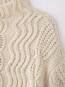 <span class=keywords><strong>Pull</strong></span> à <span class=keywords><strong>col</strong></span> <span class=keywords><strong>roulé</strong></span> torsadé blanc riz, mode coréenne, tendance, pour femmes européennes et américaines, explosion de la mode d'hiver - Product Image 5