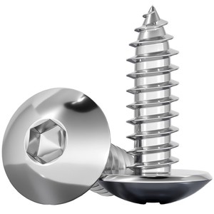 304 Stainless Steel Large Flat Head Hex Socket Tapping <b>Screws</b> <b>M3</b> M4 M5 M6 For Wood Fixing Decoration - Product Image 1