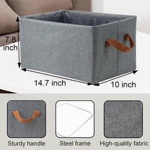 New Household Foldable Clothing Storage <b>Box</b> Rectangle Shape with Steel Frame and Cationic Fabric for Collating <b>Clothes</b> Items - Product Image 3