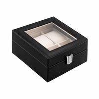 Boîte de rangement pour montres en bois noir de style personnalisé avec plusieurs compartiments et doublure douce pour montres de luxe