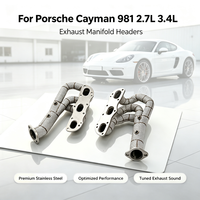 Colector de Escape de Acero Inoxidable Premium, Ajuste Perfecto para Porsche Cayman 981 2.7L 3.4L, Diseño de Carreras, Mejora de Rendimiento