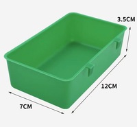 Ensemble de bols carrés en plastique écologiques de haute qualité pour l'alimentation et l'eau des oiseaux, pour canaris, perruches, perroquets, bain et alimentation en extérieur