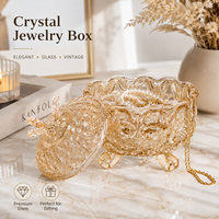 Pot en verre cristal le plus vendu pour le stockage alimentaire, le sucre, les cadeaux de fête et de mariage, ou comme récipient à bijoux, avec couvercle papillon