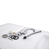 Table de pêche pliable d'extérieur avec évier et robinet, en plastique blanc, durable et étanche, mobilier d'extérieur