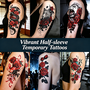 Tatuajes Temporales Impermeables y Seguros para Adultos, Hombres y Mujeres, Tatuajes de Arte Corporal No Tóxicos para Uso Diario, Fiestas y Festivales - Product Image 4