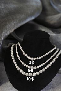 Xinfly Elegant 18K Pure Gold Luxury Classic Tennis <b>Necklace</b> for Women 3ct Diamond Inlay Jewelry - Product Image 2