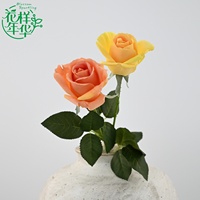 Bunga Mawar Buatan Real Touch Moist, Tahan Lama 56cm Tangkai Tunggal Warna Pink Grosir untuk Dekorasi Pernikahan, Rumah, dan Perlengkapan Fotografi