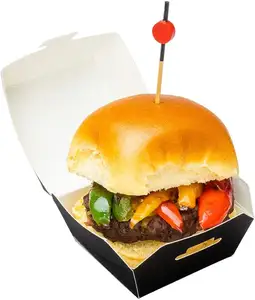 Son tek kullanımlık mini kağıt Burger ambalaj hamburger için kutu konteyner çıkar