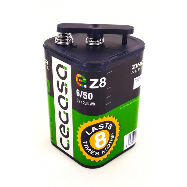 Cegasa Z8 6V 234Wh Alkaline Zinc Air Battery 6/50 Lasts 8 Times More Made in Italy