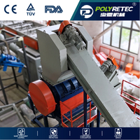 Ligne de lavage de recyclage de films et sacs tissés en PP, PE, LDPE et plastiques souples POLYRETEC 3000 kg/h haute capacité avec certification CE