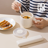 Boîte à soupe réutilisable en plastique ANYA, compatible micro-ondes, avec couvercle, portable, sans BPA, écologique, pour le transport de repas