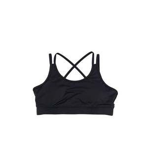 Reggiseno sportivo leggero in bambù nero per Fitness/Yoga attivo in formato XS con fodera in Spandex stampa semplice alla moda - Product Image 1