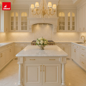 Cucina Modulare di Lusso Alland Custom American Home Design con Ante in MDF Stile Shaker, Rubinetto e Cornice Decorativa - Product Image 5
