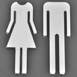 Etiqueta Adhesiva para Puerta de Baño de 12 cm, para Hombre y Mujer, Adhesivo Decorativo para Puerta de Baño con Superficie de Espejo 3D, para Hotel, Bar, Restaurante - Product Image 5