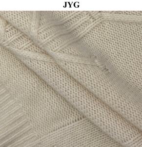 Sustain kadın rahat moda hırka çevre dostu 100% yün kablo örgü yaka katı gevşek Fit fermuar uzun kollu kış için - Product Image 5