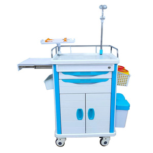 Carrito de Enfermería, Carro Médico de Emergencia 625X480X920mm, Mueble de Hospital de Plástico con Cerradura y Ruedas - Product Image 1
