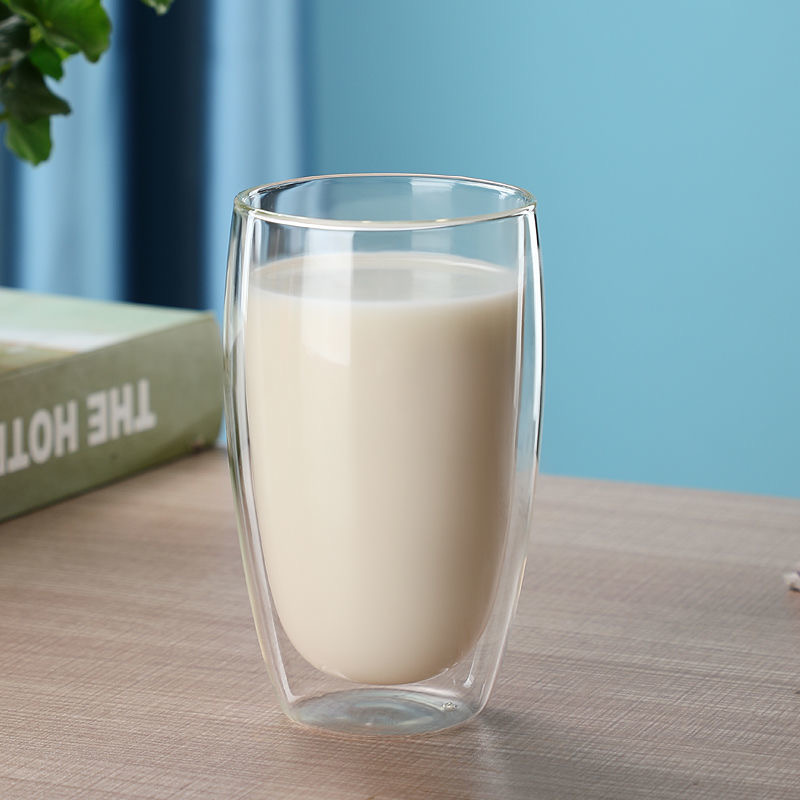 MODERN UNIQUE GLASSWARE DESIGN Double Wall Glass Coffee Mug with handle