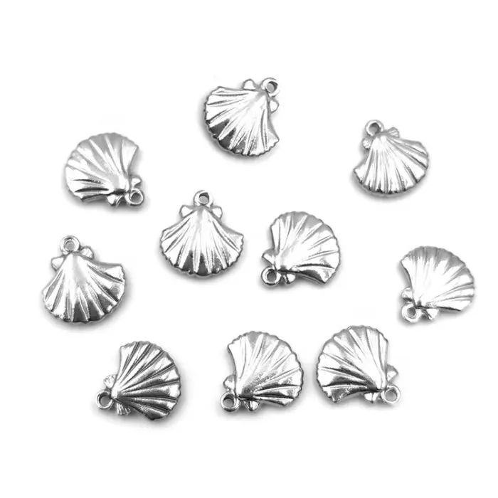 Günstige Großhandel Schmuck Zubehör finden hochwertige Edelstahl Sea Shell Charms für Halskette Armband Herstellung